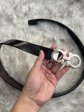 Salvatore Ferragamo Gancini Ledergürtel | Schwarz/Braun | L/XL | 100% Original