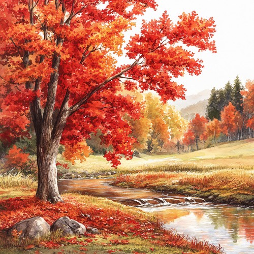 Wandbild ahornbaum herbst - wandbild,