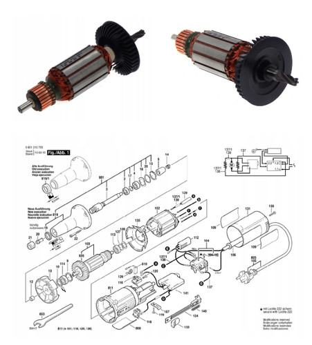 Bosch anker 230v rotor - 230v, motor
