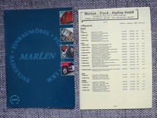Marlen Scania LKW Tuning Prospekt + Preise Brochure Zubehör Deutsch selten rare