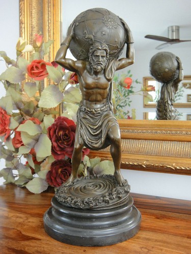 Bronze statue atlas - statue, marmor