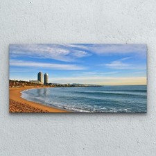 Glasbilder Wandbild Druck auf Glas 100x50 Strand Landschaft von Barcelona