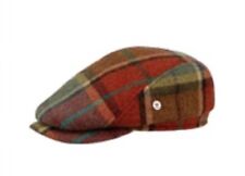 Schiebermütze FLATCAP John Hanly Gr.58+59 Tweed rot- grün kariert Lambswool