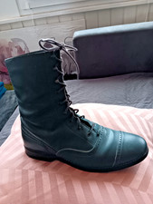 SJÖDEN schnürstiefel *stiefeletten* budapester muster* petrol grün* leder* gr 40