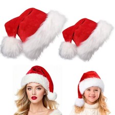 Erwachsene Kinder Kappe Flauschig Weihnachtsmützen Winter Kopfbedeckungen Basic