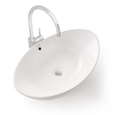 VILSTEIN Nano Keramik Waschbecken Aufsatzwaschbecken mit Überlauf Oval 60cm