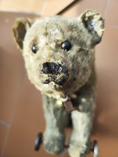Alter (Antiker?) Räderbär mit Knopf im Ohr (wohl Steiff)