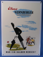 Original MÜNDER Email: altes Emailleschild NÜRNBERGER NACHRICHTEN; 30 x 42 cm