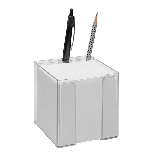 Zettelbox mit stiftehalter - zettelbox,