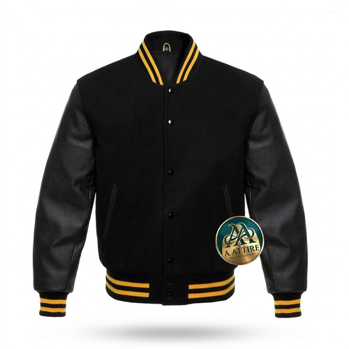 Varsity jacke schwarz wolle - jacke,