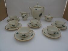 Weimar Porzellan Apart Mokkaservice 6 Personen Grüne Rose