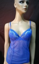Dessous Bügel-BH Hemd mit gefütterten Cups Farbe blau in Größe 75C und 80C