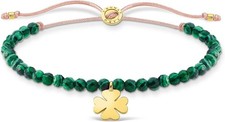 Thomas Sabo Bead Armband grün Kleeblatt neu Gold 925 Silber Charm Club