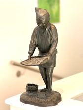 Bronzefigur Asien  ländliche Arbeitsszene  20. Meji Zeit Jugendstil Farmer Bauer