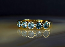 Ring Silber 925 Topas blau vergoldet Harry Ivens  19,2 mm - attraktiv & funkelnd