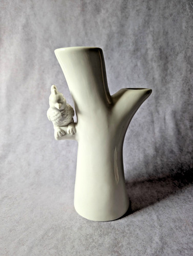 Vase weiß mit vogel - weiß, kakadu?