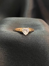 GIA-zertifiziert 0,35 Cts Herzform Natürlicher Diamant Solitär Ring 18K Rotgold