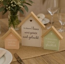 3 STK Dekohaus grün braun