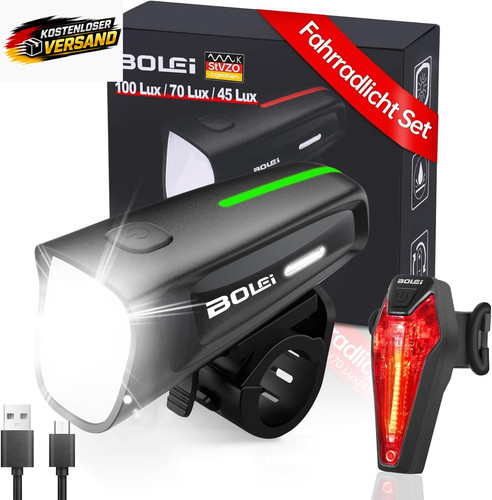 Fahrradlicht set 100 lux - 100, usb