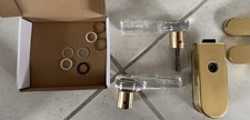 Exklusive Drücker Garnitur / Glastür Beschlag  - Messing mit Glasklinke Selten