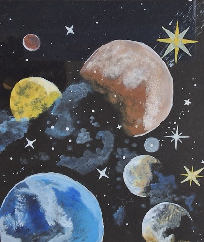Selbstgemalt gemälde gouche - selbstgemalt,