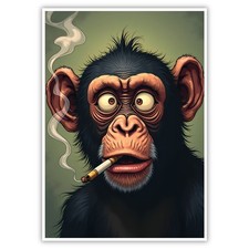 Affe Bild Humor A4 Kunstdruck