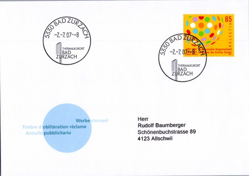 Schweiz brief sst bad zurzach - schweiz,
