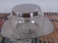 ?  Honig- oder Marmeladenglas geschliffen Glas Dekor edelstahl Platte Wilkens