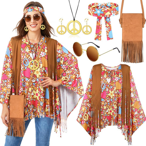 Damen hippie kostüm 70er 80er - kostüm,