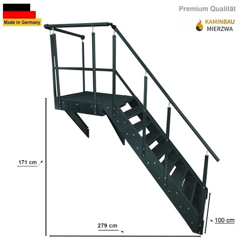 Stahltreppe treppe anthrazit - treppe, 9