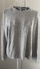H&M Damen Pullover in Gr. M 38 in Grau Perlen Büro Freizeit Party Arbeit Herbst
