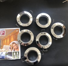 6x Paulmann Chrom Einbaurahmen Einbaustrahler Einbauring Spot 79mm IP44 Gehäuse