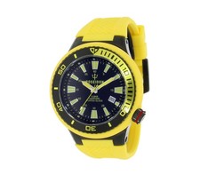 POSEIDON Unisex Armbanduhr L, Quarz, Datum, 15 Bar, Silikonband, UP00503 Gelb