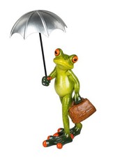 Frosch Mann mit Schirm Lurch