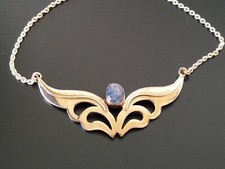 SILBER 925 OPAL Collier Engel in Geschenk- Etui Sterlingsilber