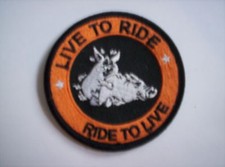Biker aufnäher Live to ride -Ride to  live  ca 7,5  cm