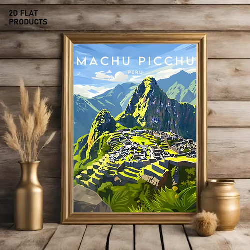 Leinwanddruck gerahmt machu - ,
