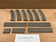 ROCO LINE H0 Gleis m. Bettung: Konvolut - 11 Teile