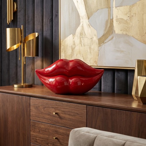 Deko vase lip 60cm rot - -,