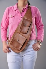 Vintage Braune Echtleder