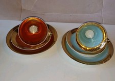 DDR 2 Sammeltasse Sammelgedeck Porzellan Gehren Tasse mit Goldrand