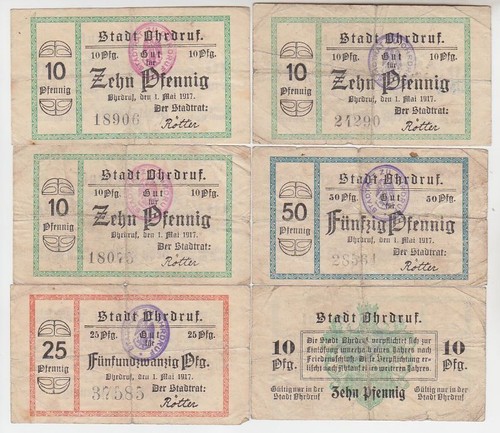 Banknoten notgeld stadt - 6,