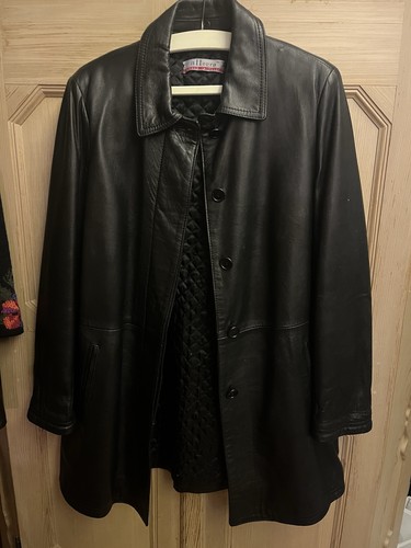 Ledermantel schwarz 36 - schwarz, gr.