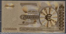 Seltene Souvenier-Banknote - 1 Million Euro - Europa - 24 K vergoldet