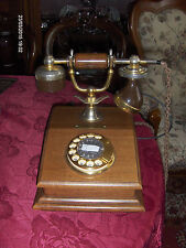 Telephon Holztelefon Alte Telefonapparat Nostalgi Messing Bakelit Holz