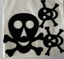 Kostüm Pirat Accessoires Totenkopf Aufkleber Beflokt Schwarz