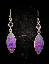 Copper turquoise/amethyst drop