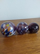 3 mungeblasene glaskugeln zum