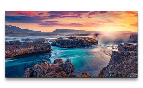 120x60cm leinwandbild godafoss - 120x60cm,