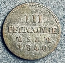 3 Pfenninge 1840 Mecklenburg